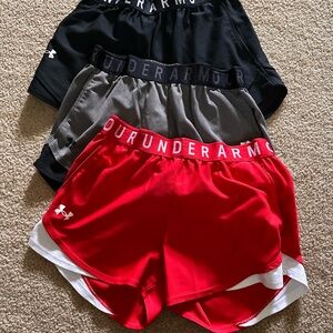 Under Armour Black, Gray, and Red Shorts Set